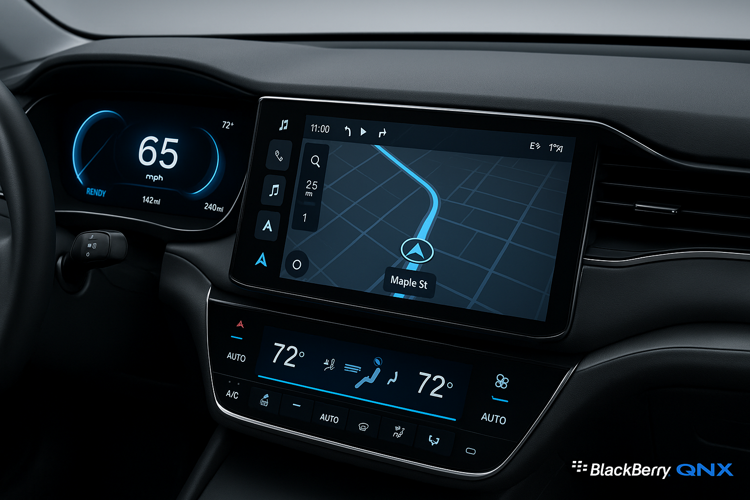 BlackBerry QNX automotive software dashboard interface